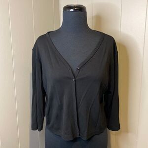 Express 3/4 Cropped Cardigan Button Down Top V Neck